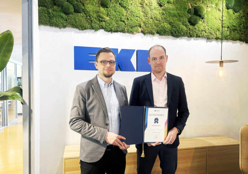 Rakennuttamisjohtaja Hannu Niemi ja Kehityspäällikkö Miika Maasalo